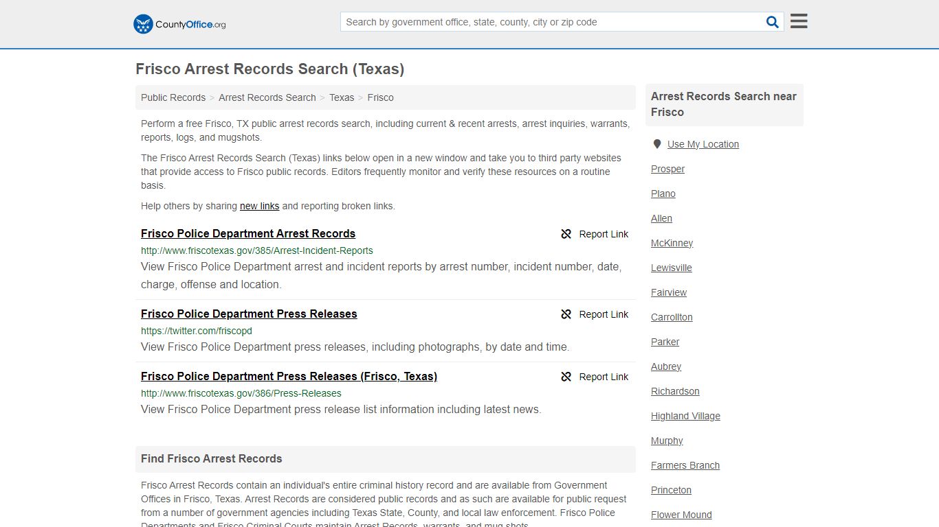 Arrest Records Search - Frisco, TX (Arrests & Mugshots)